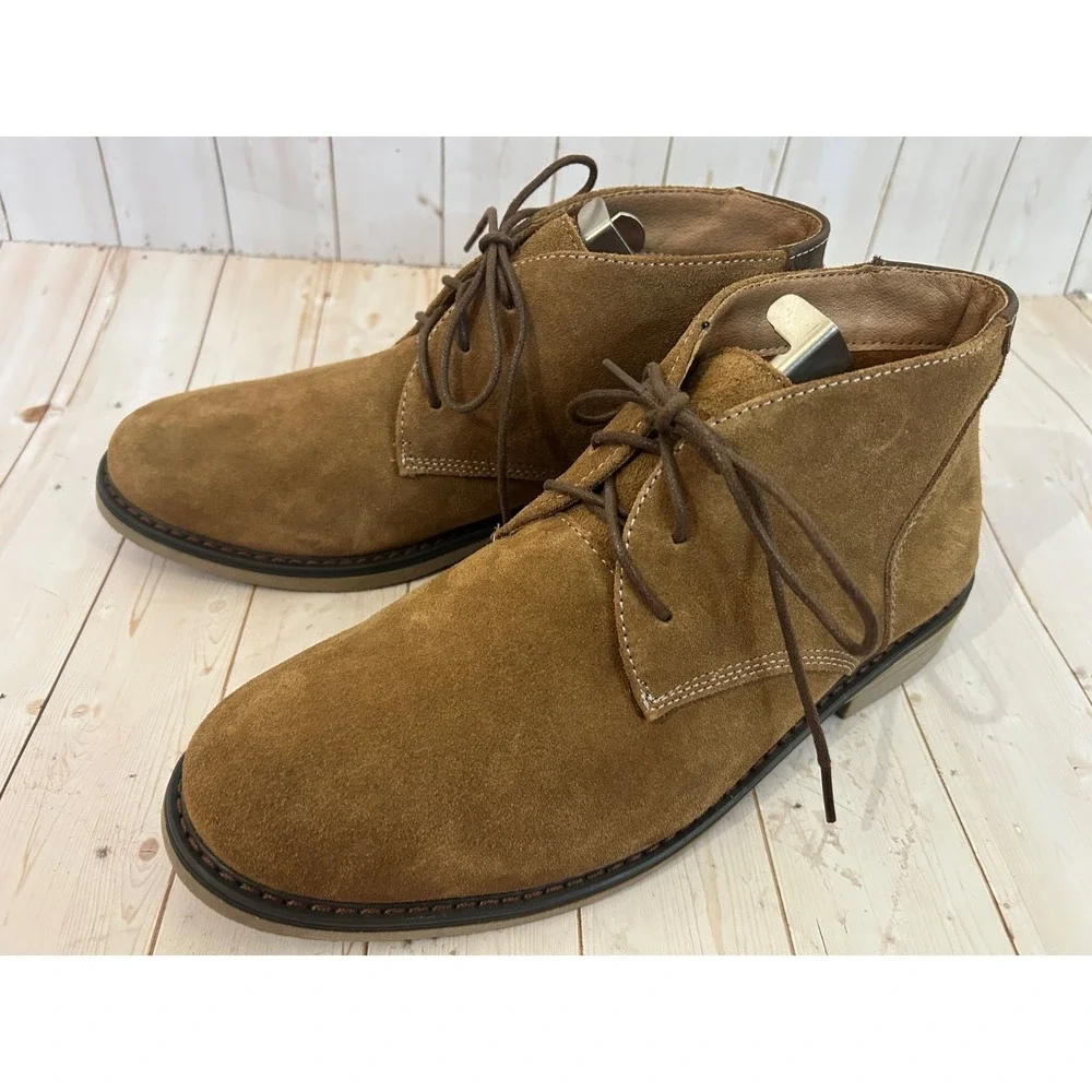 Nunn Bush Brown Suede Dual Comfort Lace-Up Shoes Size 8.5 Men's